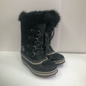 Sorel Black and Cream Rubber Boots